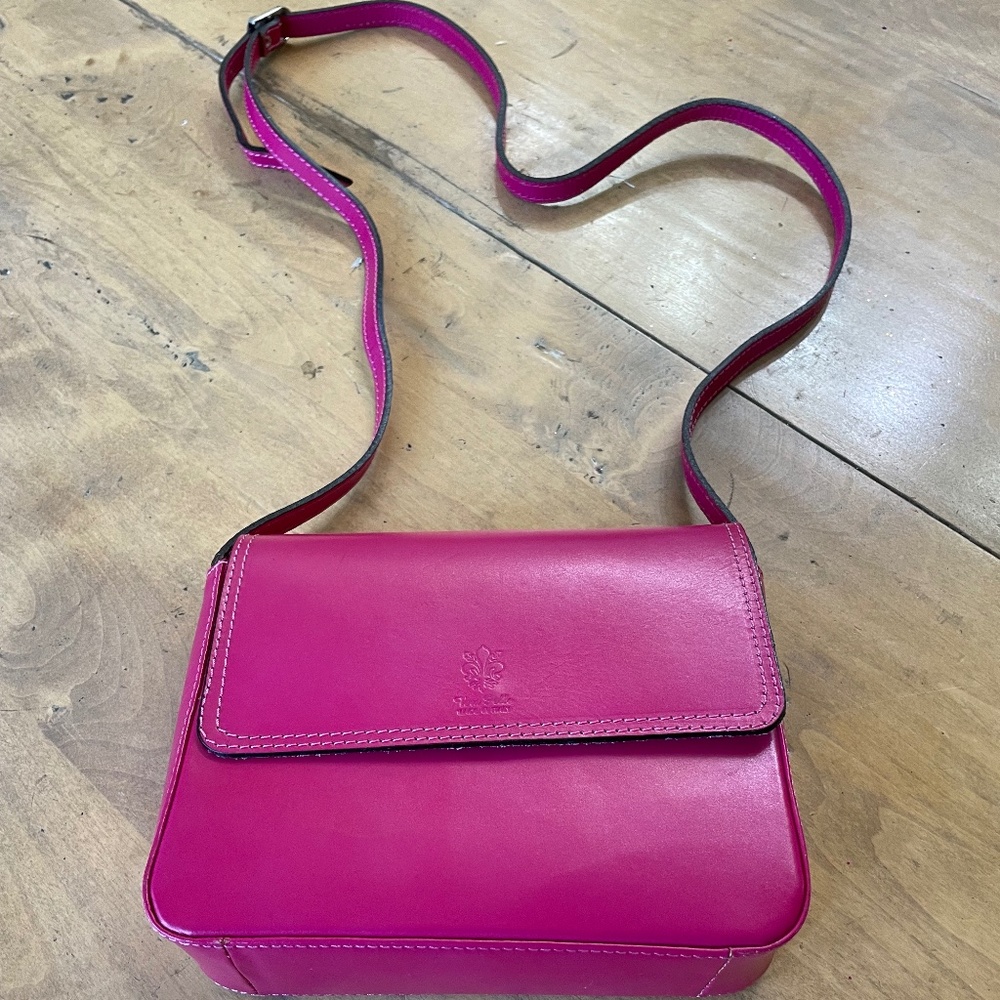 Italian Leather New Fuchsia Bag